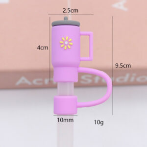 Large purple round cup 10mm / Bagged with straw [straw color random]]