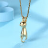 Wholesale Titanium Steel Kitten Necklace