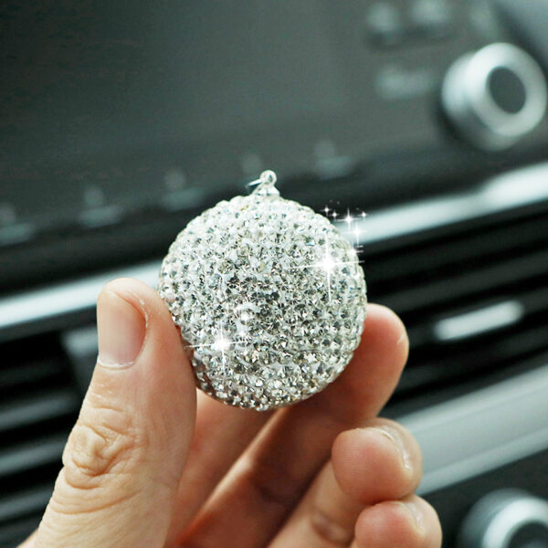 Wholesale Diamond-encrusted Glass Ball Car Pendant