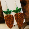 Wholesale Easter Carrots Gretel Sequin Leather Earrings