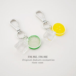 Wholesale Acrylic Lemon Ice Cube Keychain