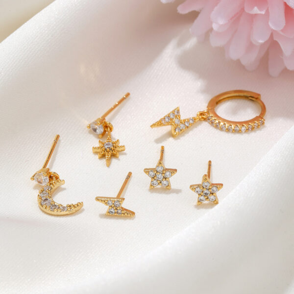 O1CN010G8luu2AcBfUKJz1S_2208092768223-0-cib Wholesale Stars Sun Lightning Zircon Earrings