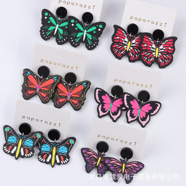 O1CN010GShJm1T3LxFnzTup_2677772326-0-cib Wholesale Butterfly Embossed Colorful Acrylic Earrings