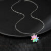 Wholesale Sweater Chain Seven Color Small Flower Titanium Steel Pendant Necklaces