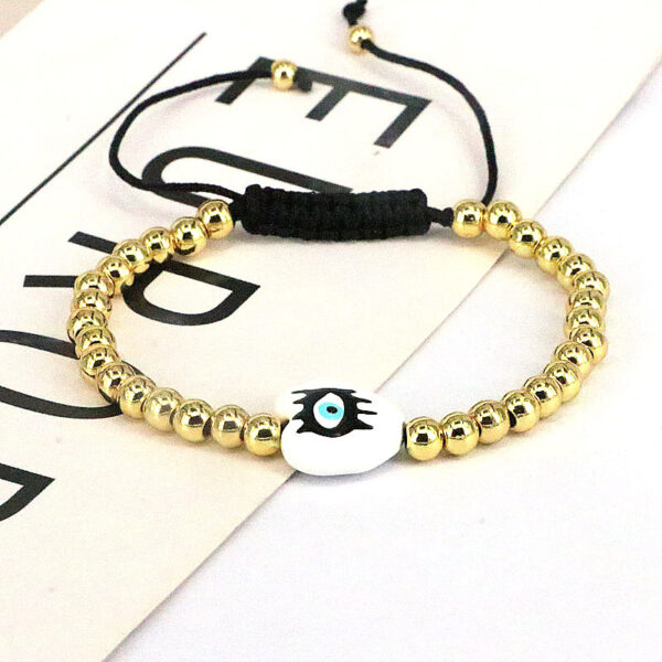 O1CN010IDGZJ1DoUwvWaqHS_2208521520263-0-cib Wholesale Drip Oil Plastic Heart Shape Devil's Eye Copper Bead Braided Bracelet