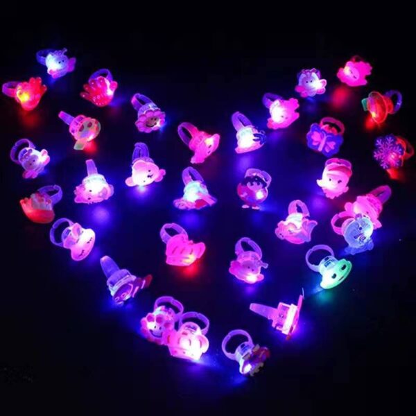 Wholesale 10PCS Children's Creative Cartoon Luminous Toys Rings