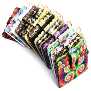 Wholesale PU Leather Leopard Purse Keychain