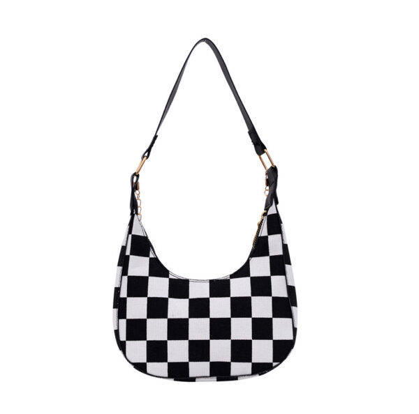 Wholesale Pu Checkerboard Baguette Underarm Bag