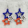 Wholesale American Independence Day LOVE Sunflower Eagle Wooden Earrings