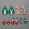 Wholesale Christmas s925 Silver Needle Acrylic Elk Snowman Earrings