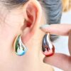 Wallesar Acrylic Gradient Ufu Galvanized Candy Glossy Drop Earrings