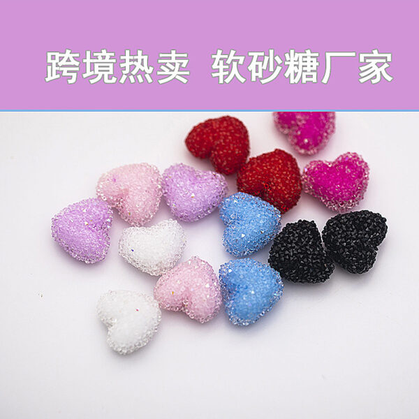 Wholesale Acrylic Rhinestones, Soft Granulated Sugar, Small Heart Beads