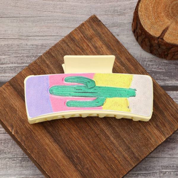 Wholesale Western Style Cactus Leather Hair Clip Shark Clip Combination