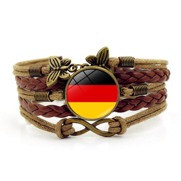 Wholesale Flag Time Stone Multilayer Braided Alloy Bracelet