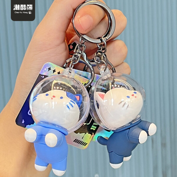 Wholesale Space Cat Figures Silicone Keychains