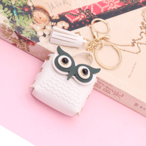 White / 5.5*5.5cm leather Owl (golden chain Buckle)