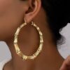 Wholesale Personality Hip-hop Circle Bamboo Exaggerated Design Versatile Niche Earrings