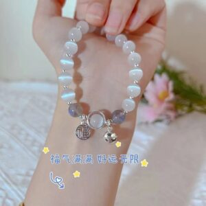 Cat's Eye Lime Moonlight Bell Fu Brand Bracelet