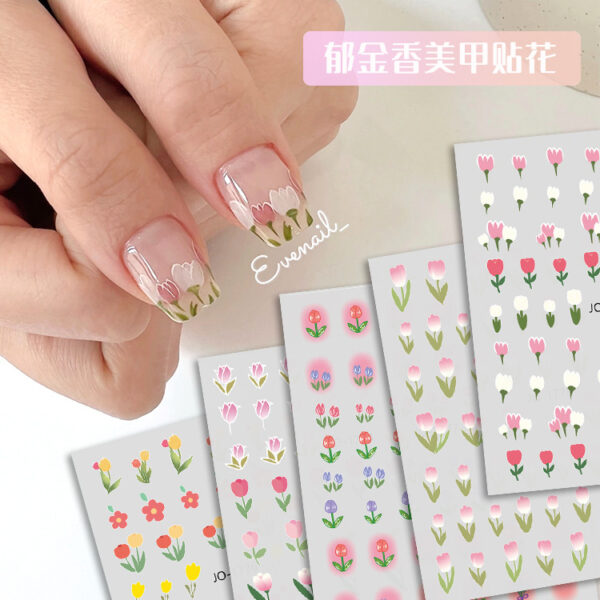 Wholesale Paper Small Flowers Petals Leaves Nail Art Stickers
