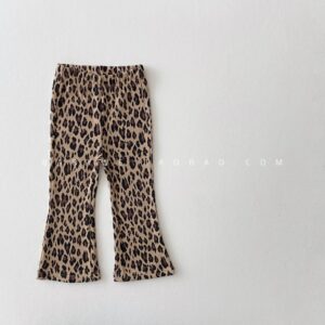 Leopard-Print Flared Pants / 120cm