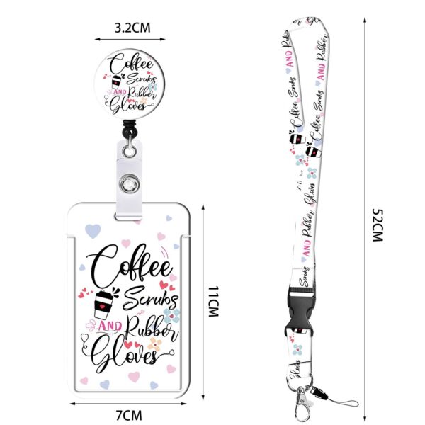 Wholesale Badge Reels Plastic Coffee LGBT Rainbow Card Holder Retractable Keychain