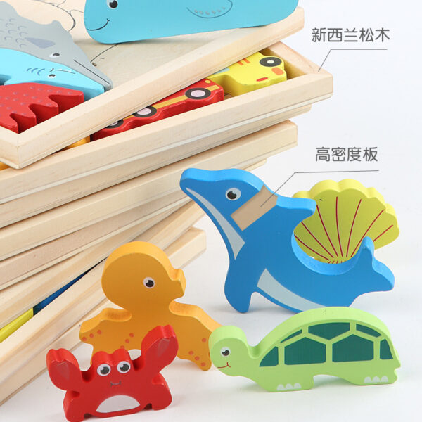 O1CN010Ssfoi2Er4rLBR9Ne_2202167608797-0-cib Wholesale Cartoon Animals Three-dimensional Wooden Fruits and Vegetables Transportation Puzzle Puzzle Board