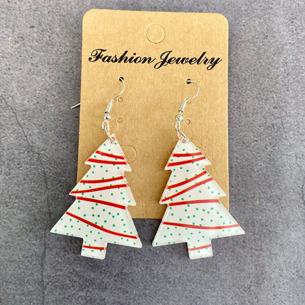 O1CN010T34oN1zp35iyC2xL_2215459036762-0-cib Wholesale Christmas Tree Black and Red Plaid Colorful Acrylic Earrings
