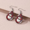Wholesale Christmas Snowman Christmas Tree Santa Claus Time Gem Glass Water Drop Earrings