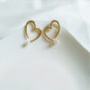 Wholesale Alloy Hollow Heart Pearl Earrings