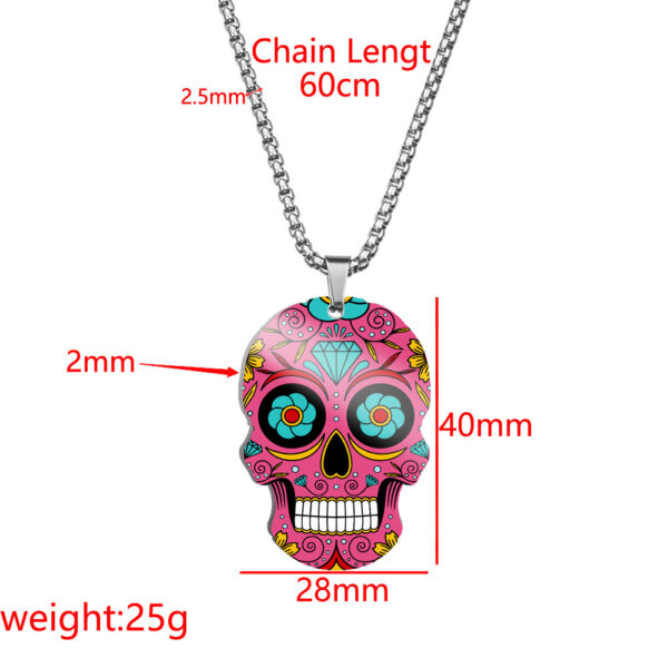 O1CN010UHjnI1pSTHrZ2rSM_2214232425359-0-cib Wholesale Skull Colorful Titanium Necklace