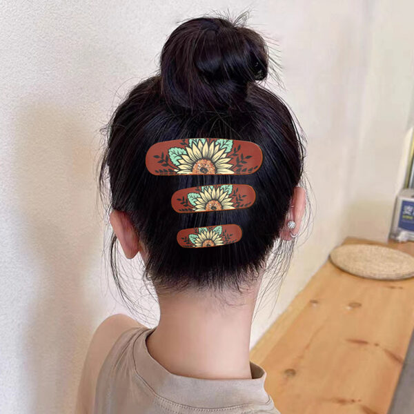 Wholesale Retro Multicolor Sunflower Bull Head Letter Pattern Hairpin