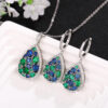 Wholesale Blue Green Gemstone Zircon Copper Earrings
