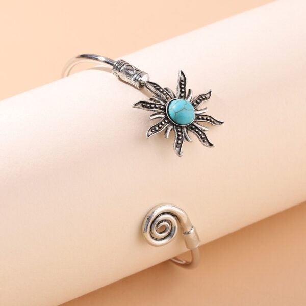 Wholesale Vintage Sunflower Turquoise Alloy Bracelet