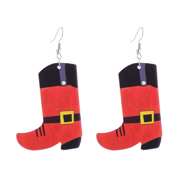 Wholesale Christmas Snowman Boots Christmas Tree Acrylic Earrings