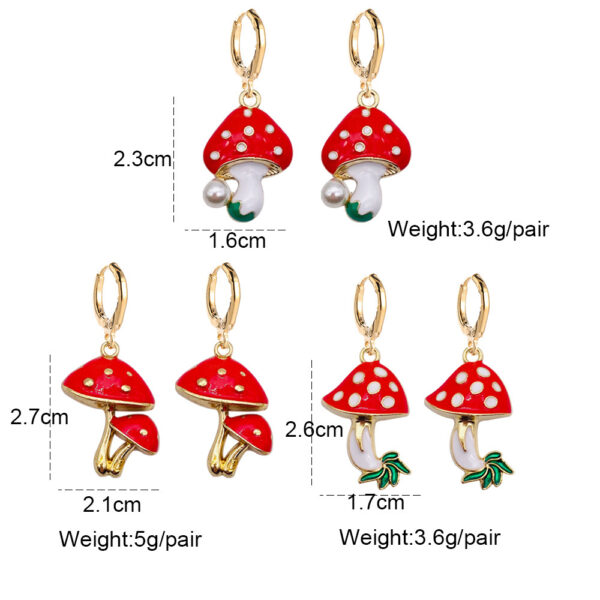 O1CN010YJpUv2CFraT0jj3j_2207539588445-0-cib Wholesale Easter Red Mushroom Alloy Earrings