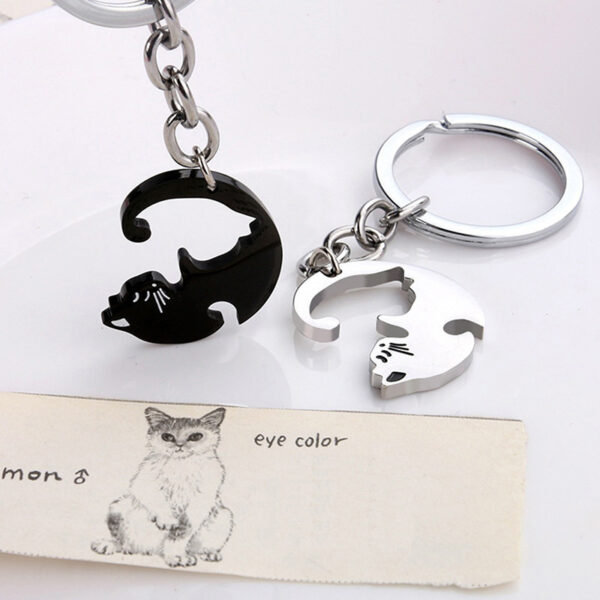 O1CN010Z8TGo1X3an56b5hU_2211278742868-0-cib Wholesale Love Cat Stainless Steel Keychains