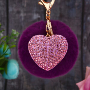 Peach heart purple + dark purple fur ball / Single opp bag packaging