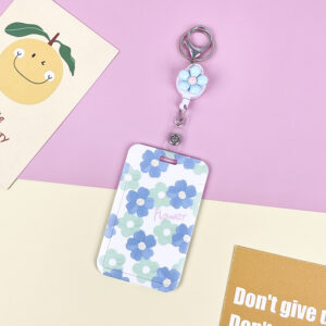 Five-leaf flower-blue and green + White easy-pull Buckle (light blue five-petal flower)