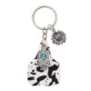 Wholesale Vintage Farm Sign Cow Hair Cow Pattern Alloy Cross Keychain