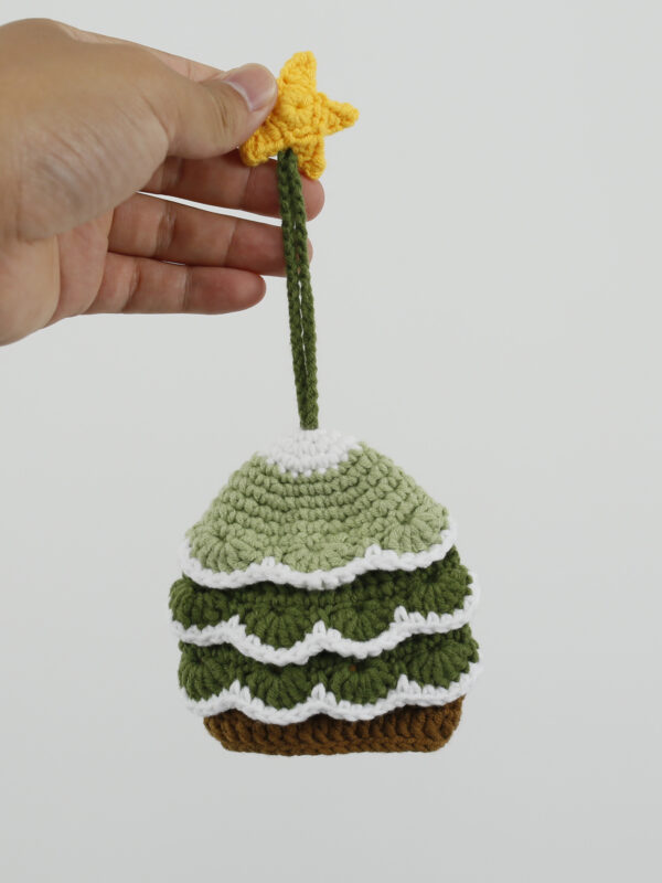 Wholesale Handmade Yarn Christmas Tree Hand Knitted Key Bag