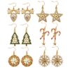 O1CN010btRfe28yVnaU9mYd__1850018001-0-cib Wholesale Christmas Snowflake Cane Antler Earrings