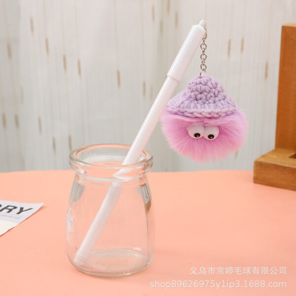 Wholesale Large Eyed Plastic Plush Cartoon Ballpoint Pens with Caps