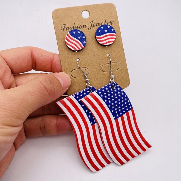 O1CN010cYfBp2CFraUCQ2Um_2207539588445-0-cib Wholesale Independence Day American Flag Leather Earrings Stud Set