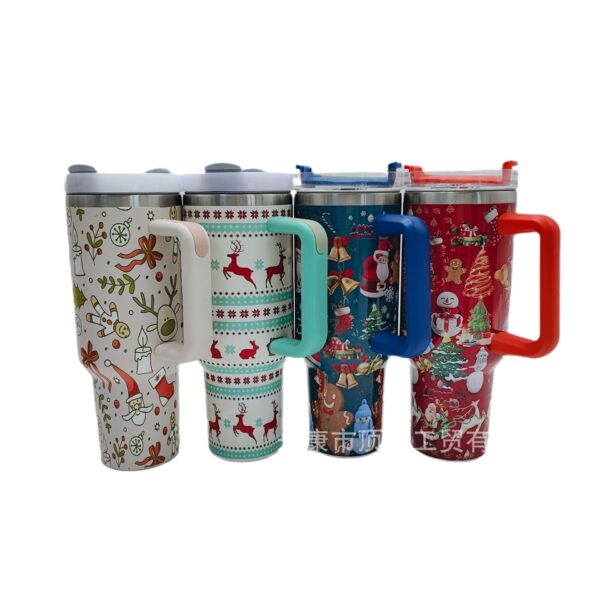 Wholesale Tumbler Christmas Stainless Steel Printed Car Straw Water Cups Ice Bullies Cup