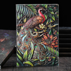 O1CN010eUt1z1tFQQ36lAJ8__1001525872-0-cib Wholesale Colorful Peacock Embossed Notebook A5 PU Embossed 3D Handbook