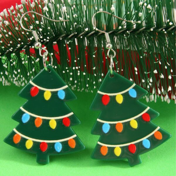 Wholesale Christmas Tree Fashion Printed Lantern Balloon Cookies Elk Acrylic Earrings Earrings Earrings