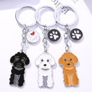 Wholesale Cartoon Poodle Cute Metal Keychain