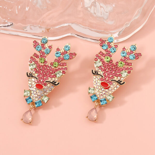 Wholesale Colored Gemstone Elk Zinc Alloy Earrings