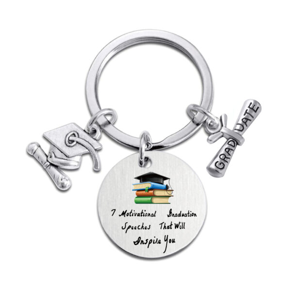 Wholesale Stainless Steel Round 2023 Graduation Gift Metal Keychains