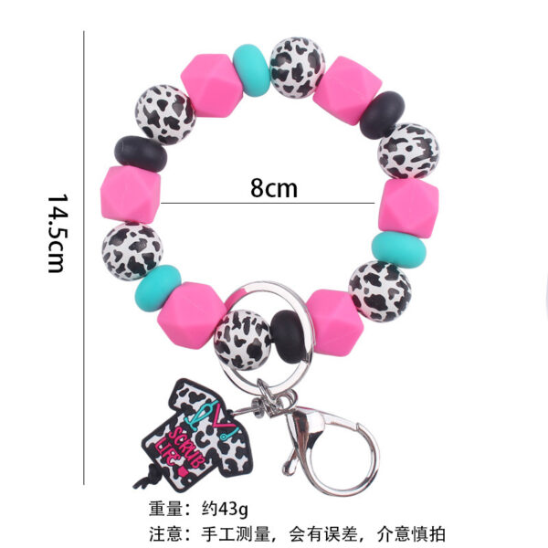 Wholesale Cartoon Nurse Uniform Silicone Beaded Wrist Keychain